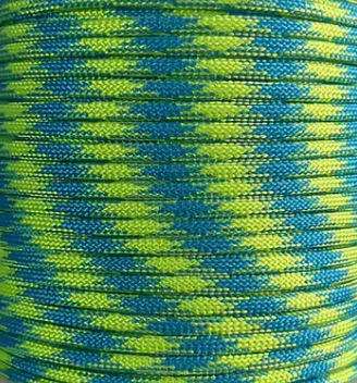Close-up of green and blue patterned rope