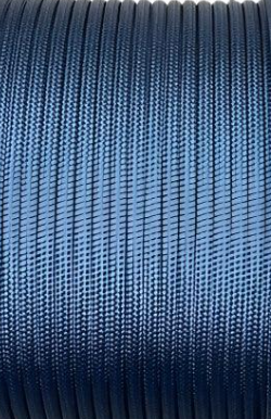 Close-up of a roll of blue woven material
