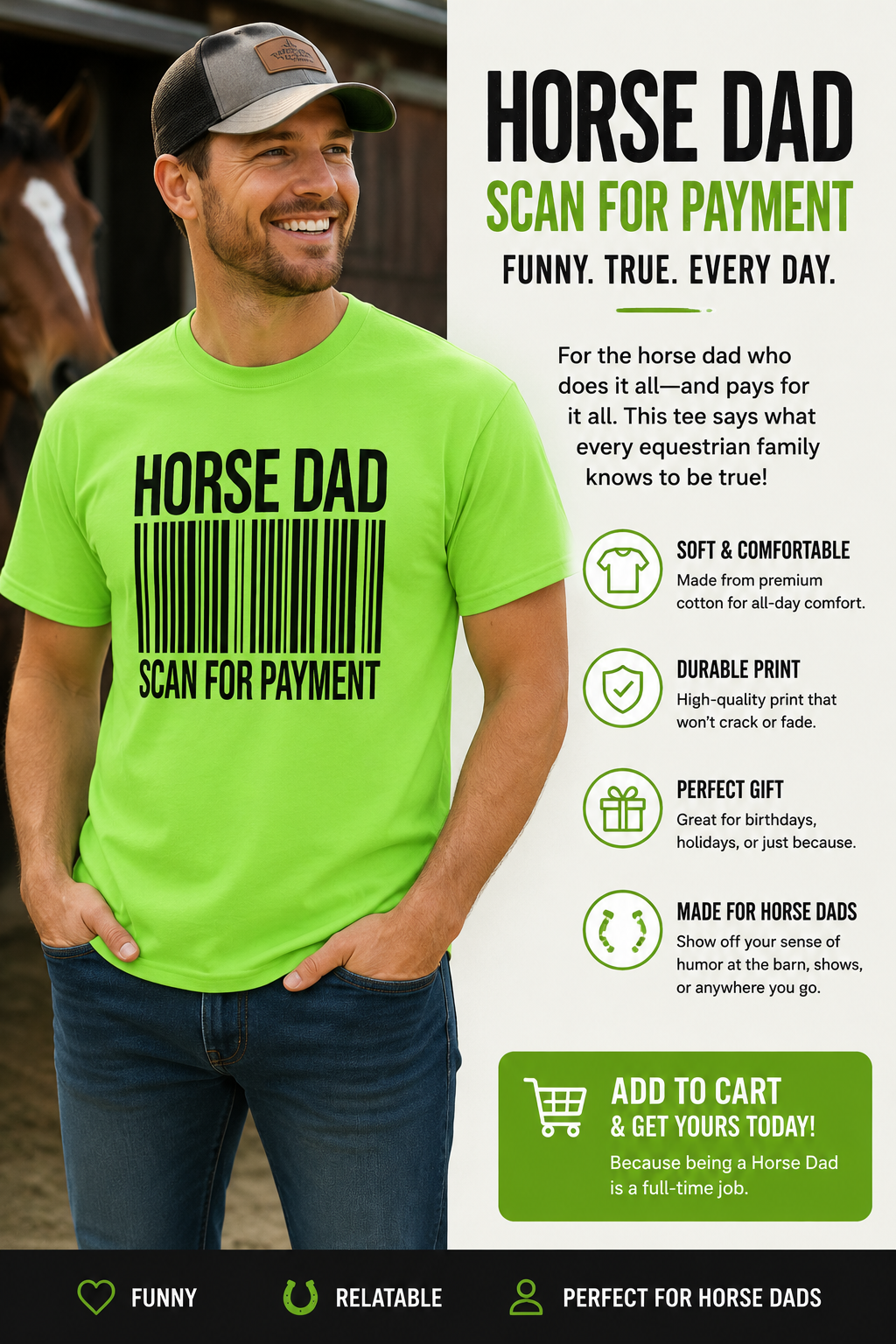 Horse Dad - Colour DryBlend® T-Shirt