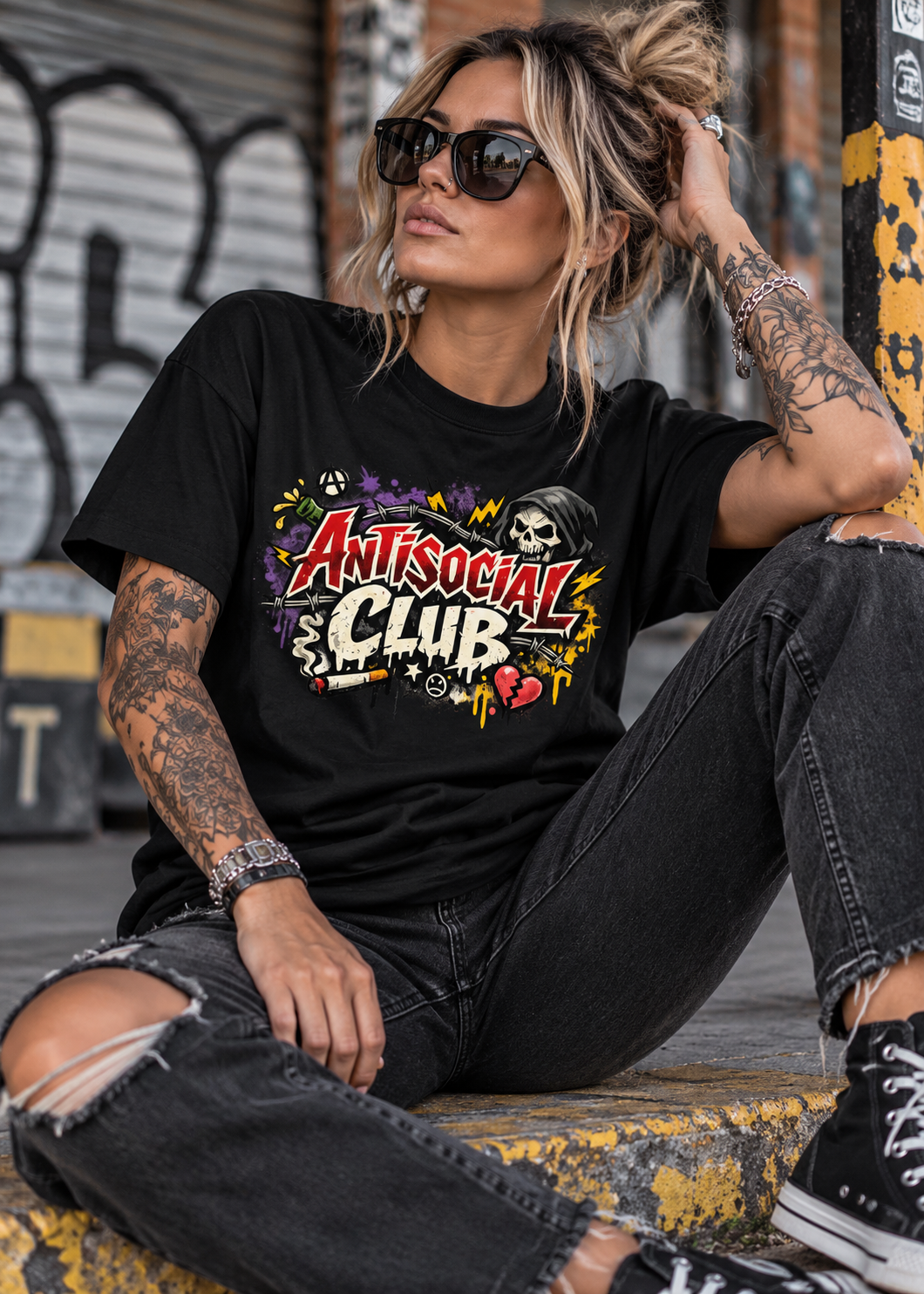 💀 Antisocial Club – Unisex Tee 🖤