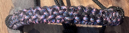 Black Rope Halter with Pink & Purple Multicoloured Weave