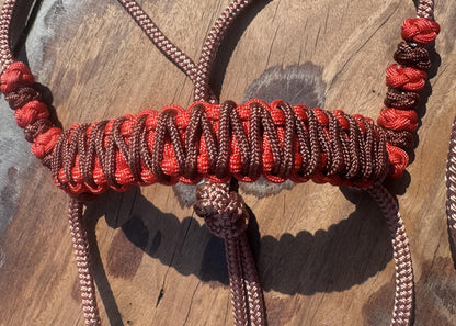 Dusty Rose, Brown & Red Rope Halter & Lead 🤎❤️
