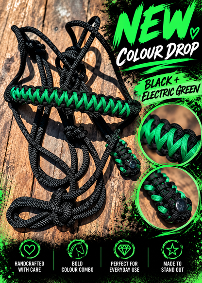 Black & Green Rope Halter 🖤💚