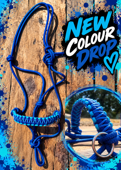 Royal Blue & Electric Blue Rope Side Pull Halter 💙🩵