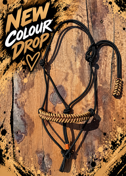 Black Stiff Rope & Brown/Tan Rope Halter 🖤🤎