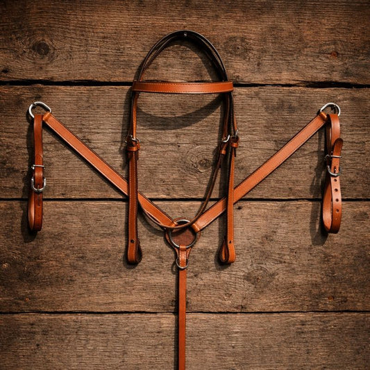 "Stockyard Rogue Set" Leather Bridle & Breastplate Set