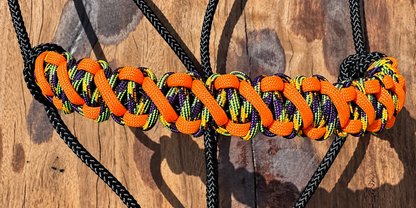 Black Stiff Rope & Electric Orange Rope Halter 🖤🧡