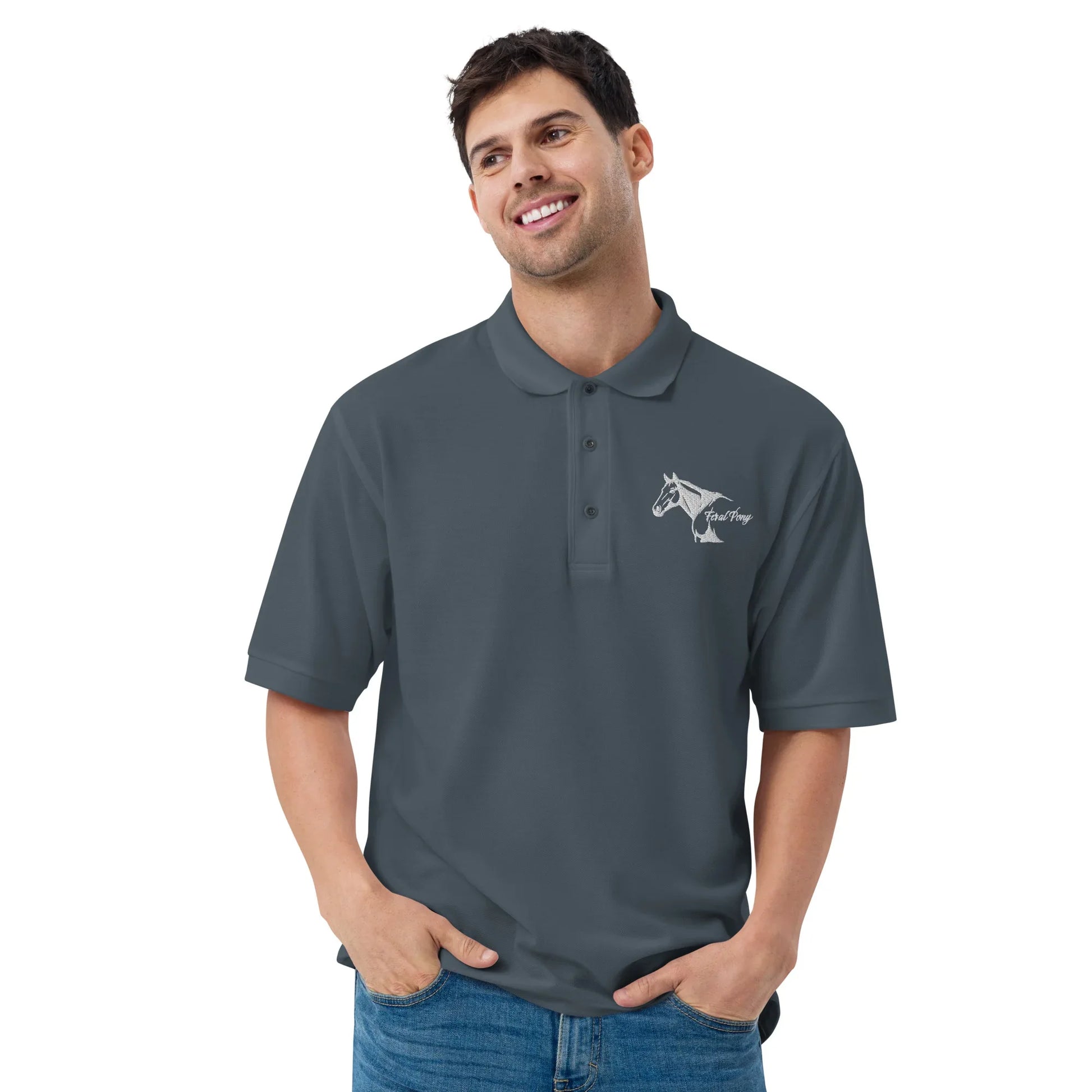 Feral Pony - Men's Premium Polo - Feral Pony