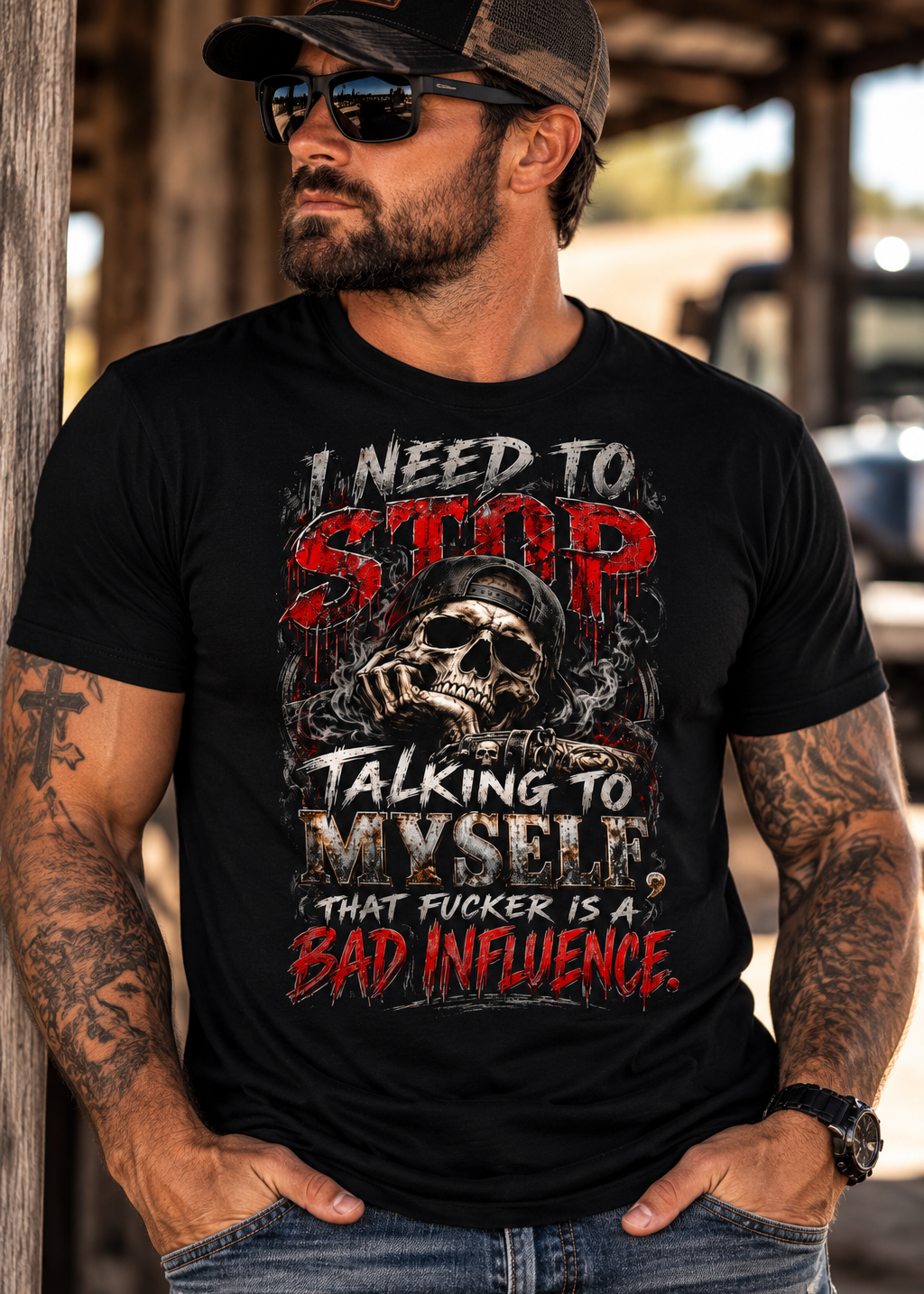 💀 Bad Influence Skull Unisex Tee 🔥 - Unisex classic tee