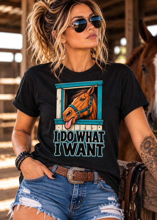 🐴 I Do What I Want – Unisex Tee 🖤💙