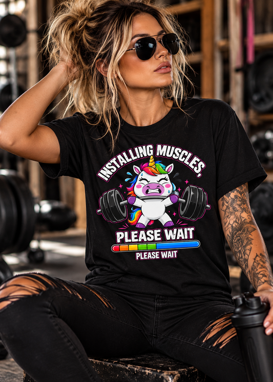 🦄 Installing Muscles – Unisex Tee 💪🌈