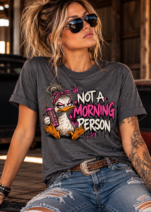 🦆 Not a Morning Person – Unisex Tee 💗🖤