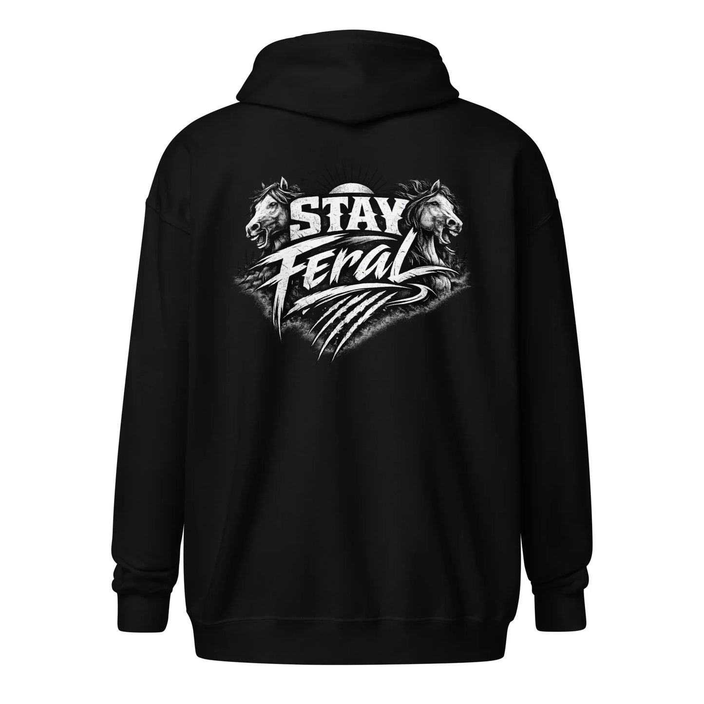 Stay Feral - Unisex heavy blend zip hoodie - Feral Pony