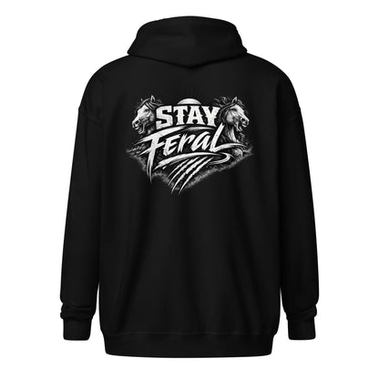 Stay Feral - Unisex heavy blend zip hoodie - Feral Pony