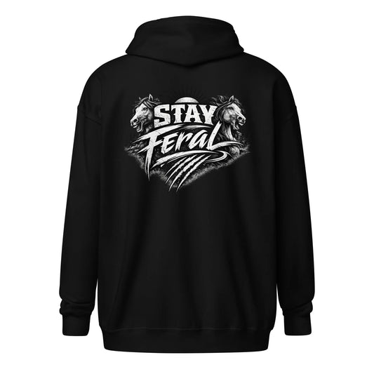 Stay Feral - Unisex heavy blend zip hoodie - Feral Pony
